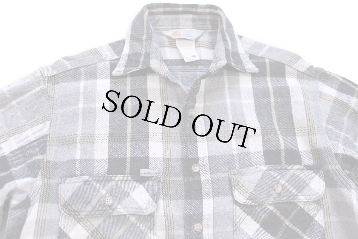 画像3: 90s carharttカーハート チェック コットン フランネルシャツ (3)