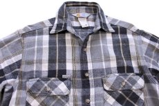画像3: 90s carharttカーハート チェック コットン フランネルシャツ (3)