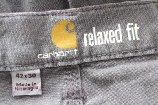 画像6: carharttカーハート ストレッチ ライトダック地 ワークパンツ グレー W42 L30★B (6)