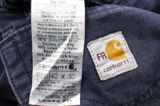 画像6: メキシコ製 carharttカーハート FR NFPA2112 ダック地 ワークパンツ 紺 フェード W42 L30 (6)