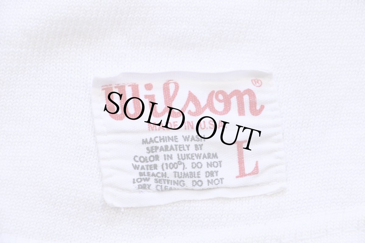 画像4: 60s USA製 Wilson 68 ナンバリング コットン×ナイロン フットボールTシャツ 生成り L (4)