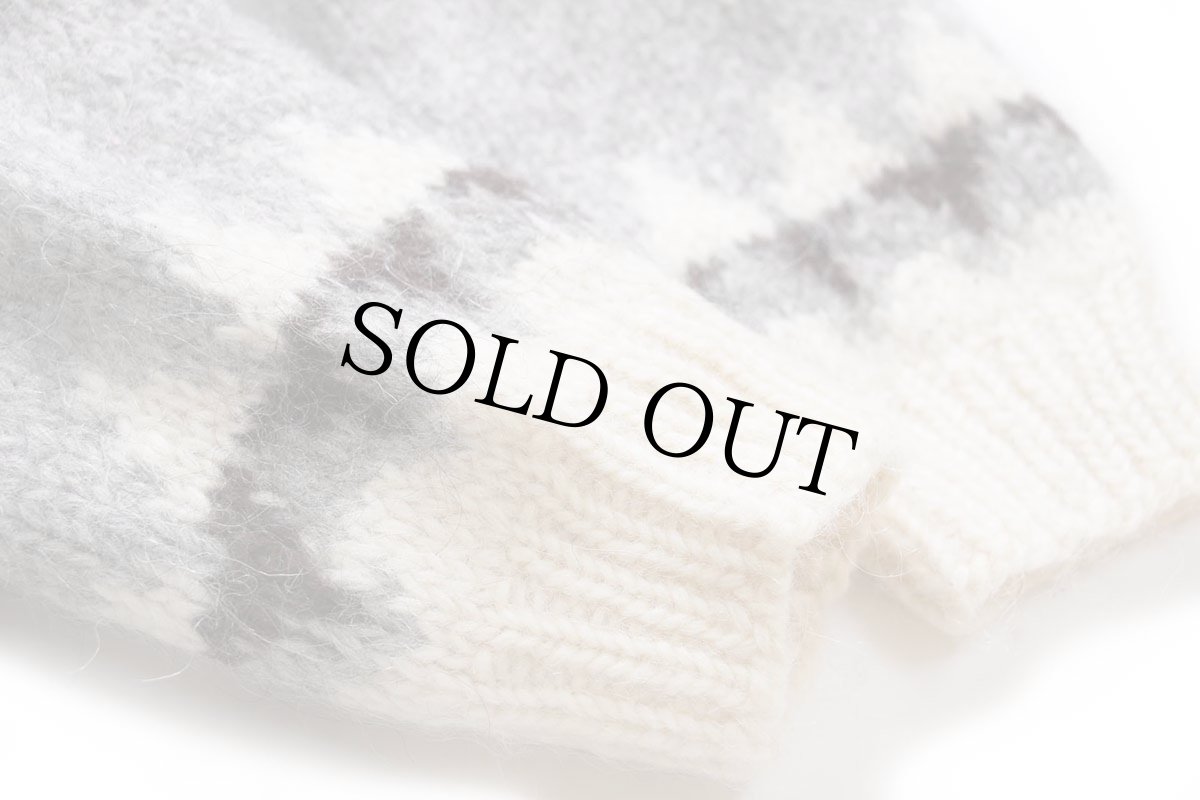 画像7: アイスランド製 Samband of Iceland 丸ヨーク ノルディック柄 ウール ハンドニット セーター L (7)