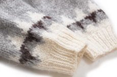 画像7: アイスランド製 Samband of Iceland 丸ヨーク ノルディック柄 ウール ハンドニット セーター L (7)