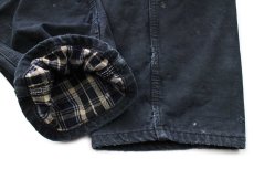 画像7: carharttカーハート ペンキ飛び＆ダメージ チェック ネルライナー ダブルニー ダック地 ペインターパンツ ボロ 黒 フェード W36 (7)