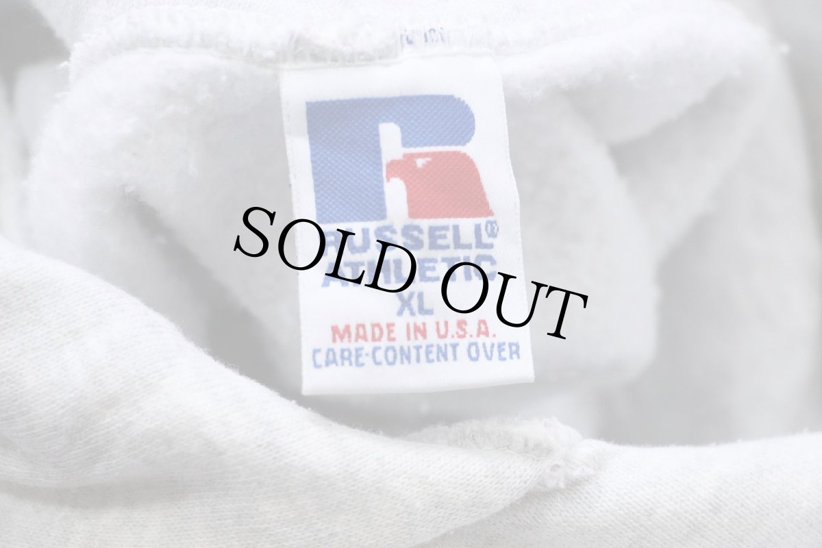 画像4: 90s USA製 RUSSELLラッセル FOOTBALL TRAINER Kate 刺繍 スウェットパーカー 杢ライトグレー XL★フーディー (4)