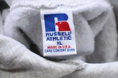 画像4: 90s USA製 RUSSELLラッセル FOOTBALL TRAINER Kate 刺繍 スウェットパーカー 杢ライトグレー XL★フーディー (4)