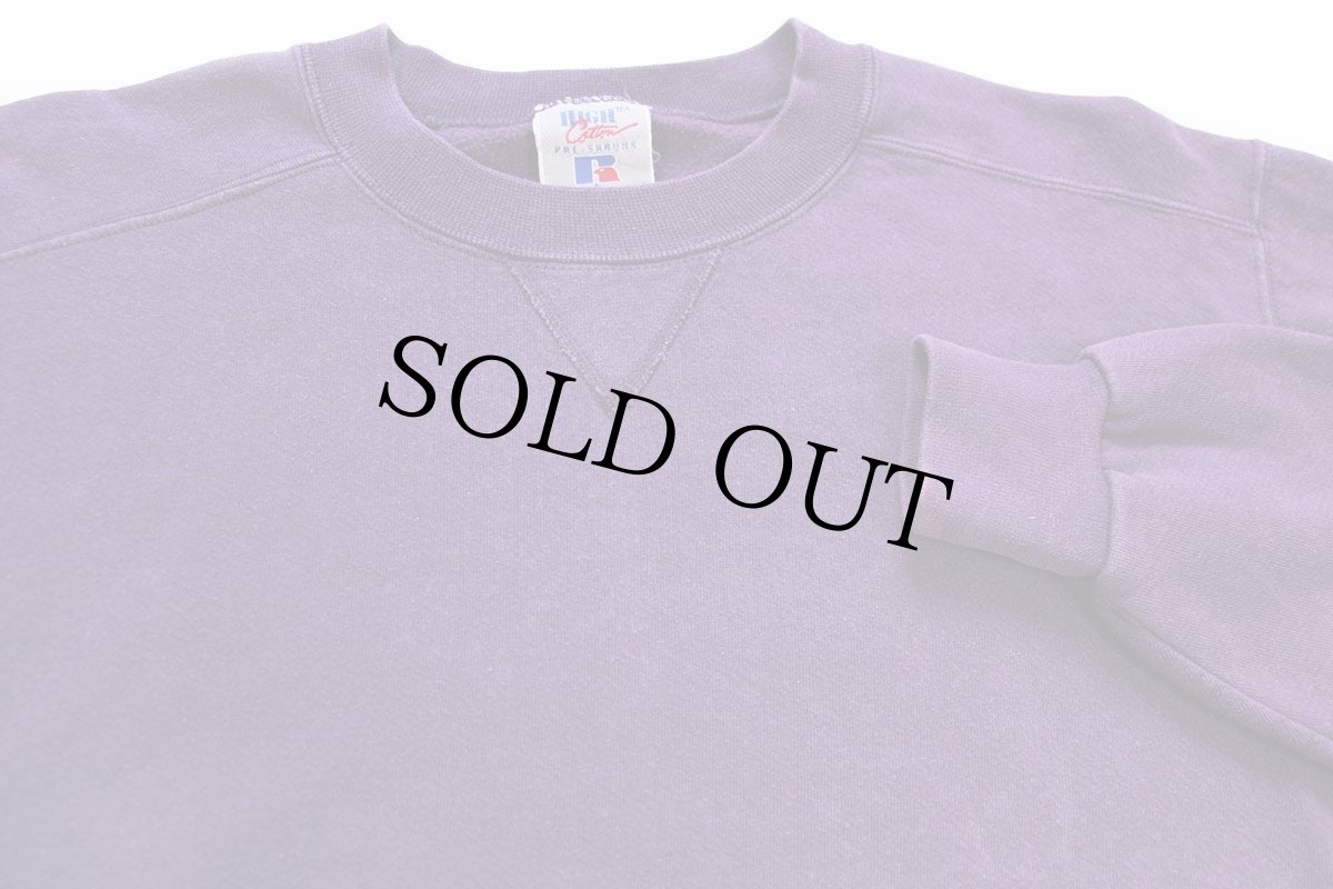 画像3: 90s USA製 RUSSELLラッセル 無地 前V スウェット 紫 S★ブランク (3)