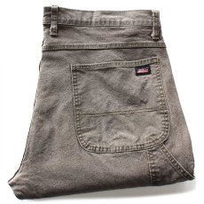 画像1: Dickiesディッキーズ ストレッチ ダック地 ペインターパンツ グリーングレー フェード W38 L32 (1)