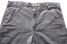 画像4: carharttカーハート ストレッチ ライトダック地 ワークパンツ グレー W42 L30★B (4)
