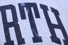 画像5: 90s USA製 NORTH CAROLINA モックネック コットン 長袖Tシャツ 杢ライトグレー L (5)