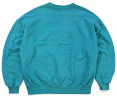 画像2: 90s USA製 L.L.Bean×RUSSELLラッセル 前V スウェット エメラルドグリーン XXL★特大 ブランク (2)