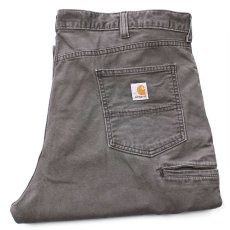 画像1: carharttカーハート ストレッチ ライトダック地 ワークパンツ グレーブラウン W44 L30★A 特大 (1)