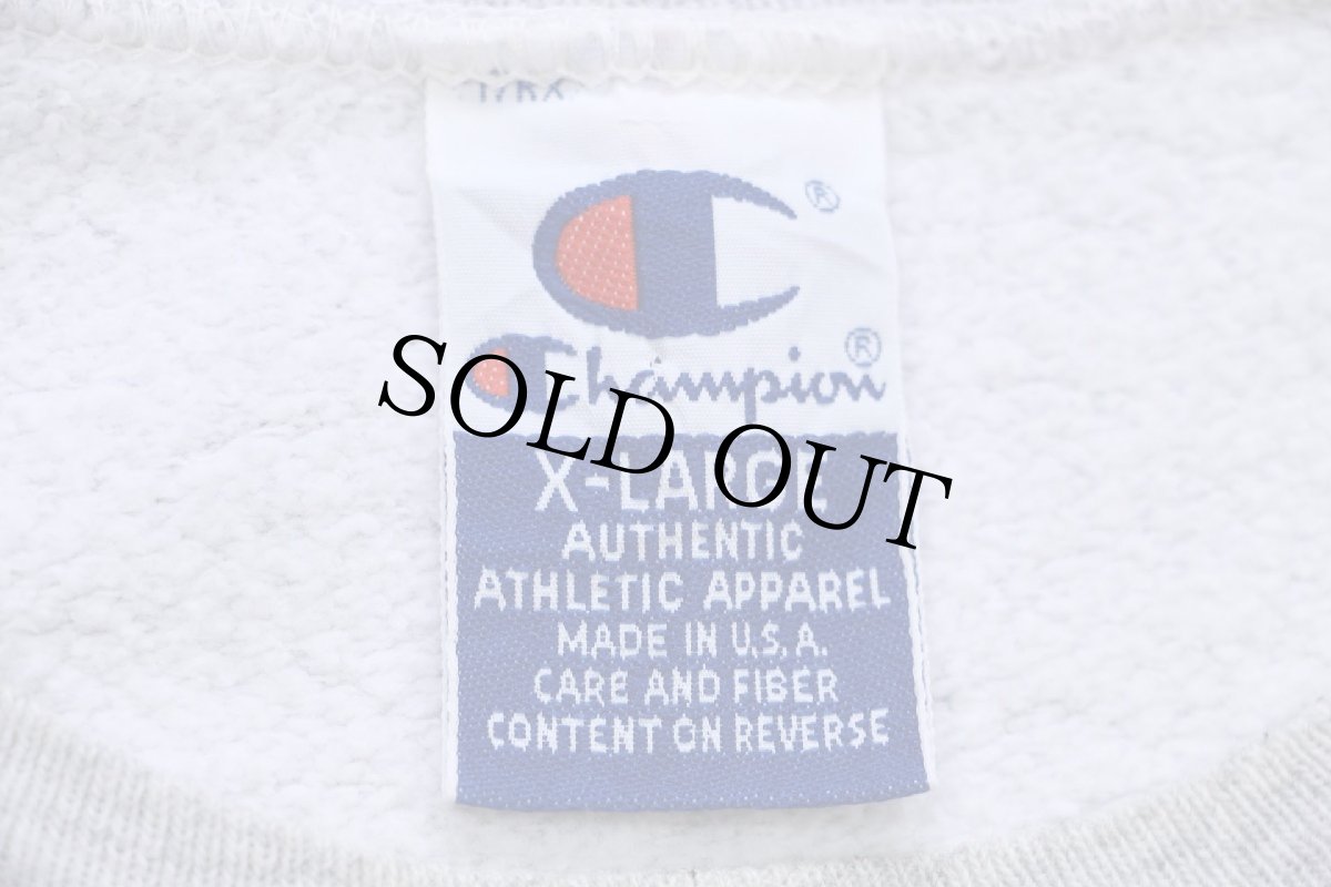 画像4: 90s USA製 Championチャンピオン VIRGINIA TECH アップリケ 前V スウェット 杢グレー XL (4)