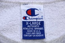 画像4: 90s USA製 Championチャンピオン VIRGINIA TECH アップリケ 前V スウェット 杢グレー XL (4)