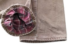 画像9: Dickiesディッキーズ チェック ネルライナー ダック地 ペインターパンツ 焦げ茶 フェード W38 L32 (9)