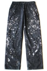 画像2: メキシコ製 carharttカーハート ペンキ飛び チェック ネルライナー ダック地 ペインターパンツ 黒 フェード W34 L34 (2)