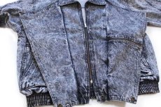 画像5: 80s OSLO デザイン ケミカルウォッシュ ブラック デニムジャケット L★アシッド (5)