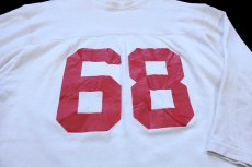 画像3: 60s USA製 Wilson 68 ナンバリング コットン×ナイロン フットボールTシャツ 生成り L (3)