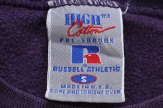 画像4: 90s USA製 RUSSELLラッセル 無地 前V スウェット 紫 S★ブランク (4)