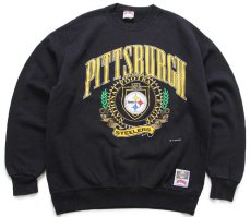 画像1: 90s USA製 NFL PITTSBURGH STEELERS スウェット 黒 L (1)