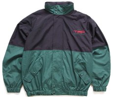画像1: 90s TOYOTA トヨタ TRD RACING DEVELOPMENT ロゴ刺繍 ツートン ナイロンジャケット 黒×緑 L (1)