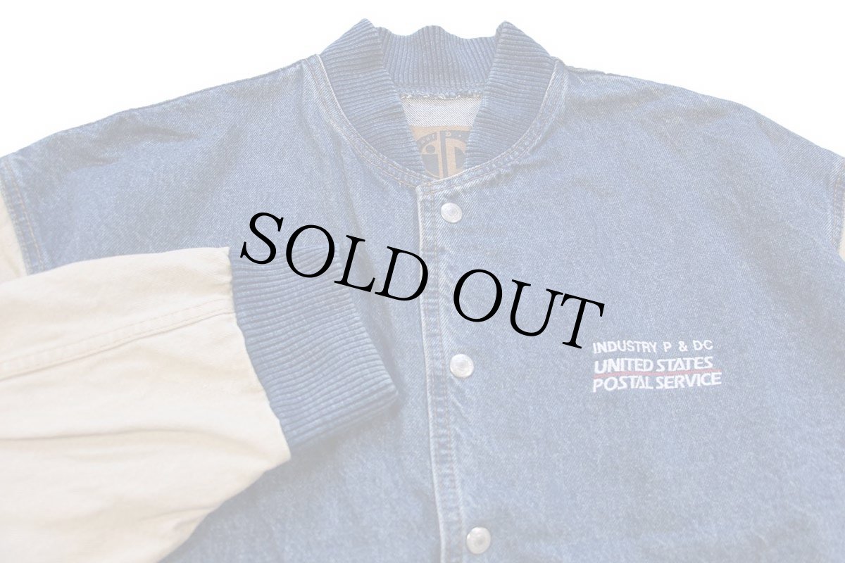 画像3: 90s カナダ製 INDUSTRY P & DC UNITED STATES POSTAL SERVICE 刺繍 ツートン 切り替え デニムジャケット★USPS ポストマン (3)