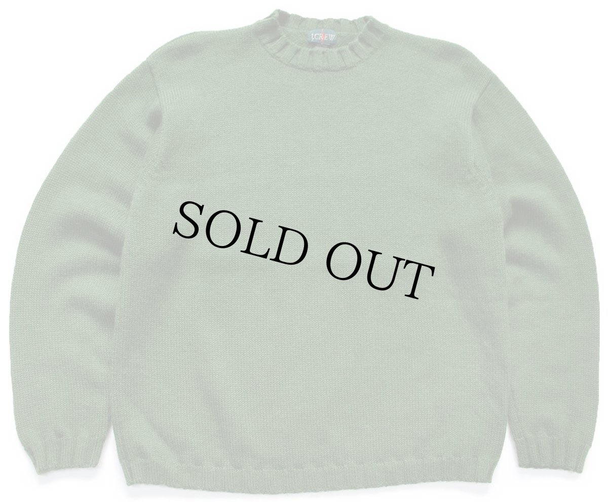 画像1: 90s J.CREW 無地 ウールニット セーター 緑 L (1)