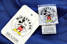 画像4: デッドストック★90s USA製 Disney ディズニー MICKEY MOUSE 1928 ミッキー マウス 刺繍 スウェット 青 M (4)