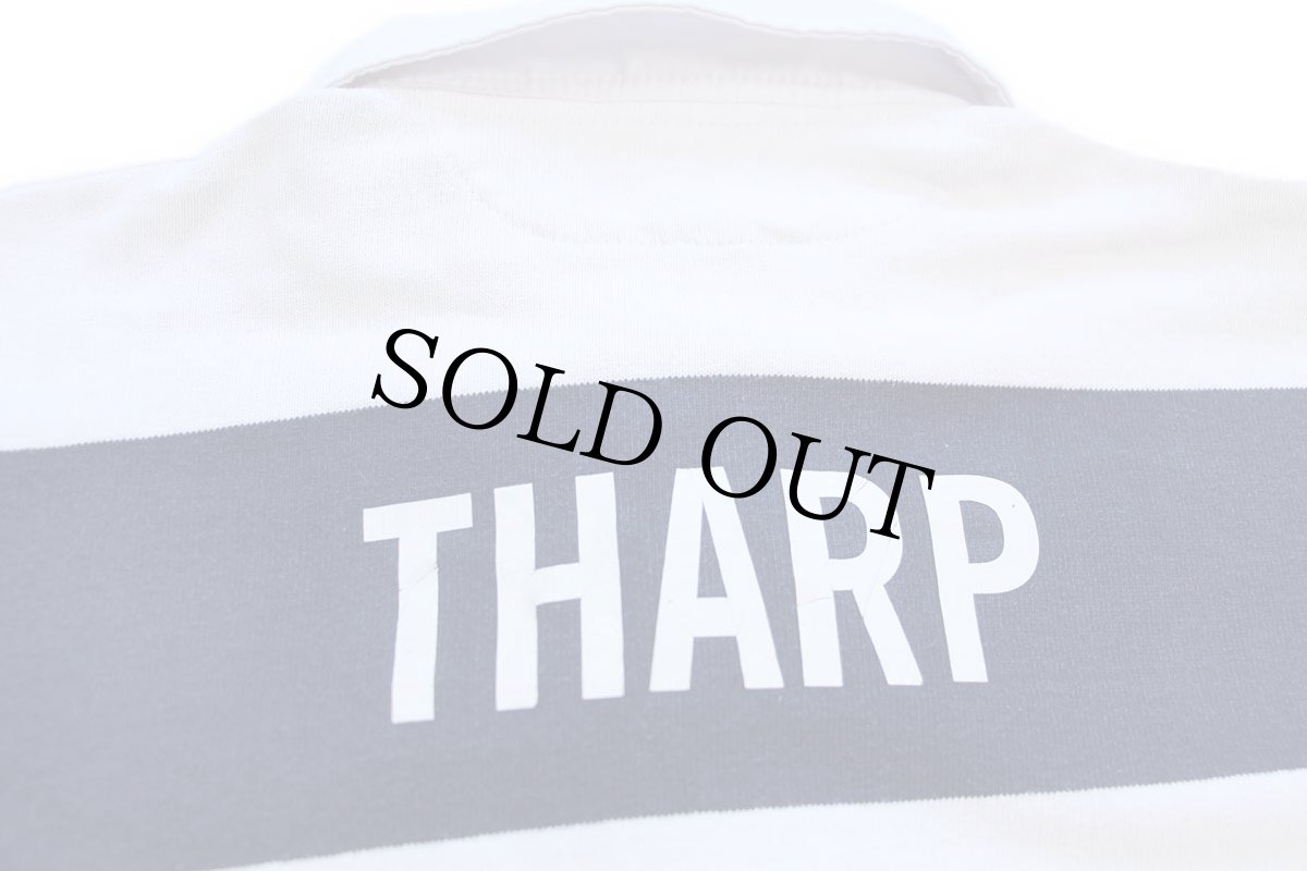 画像4: カナダ製 BARBARIANバーバリアン NOTRE DAME ACADEMY Coach 刺繍 太ボーダー コットン ラガーシャツ 紺×白 S (4)