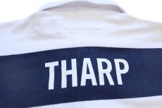 画像4: カナダ製 BARBARIANバーバリアン NOTRE DAME ACADEMY Coach 刺繍 太ボーダー コットン ラガーシャツ 紺×白 S (4)