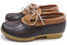 画像2: USA製 L.L.Bean ビーンブーツ ラバーモカシン タン×ブラウン 6M★ガムシューズ レインシューズ (2)