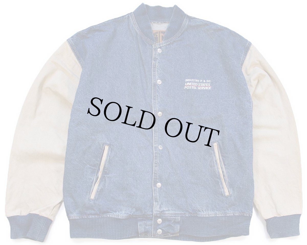 画像1: 90s カナダ製 INDUSTRY P & DC UNITED STATES POSTAL SERVICE 刺繍 ツートン 切り替え デニムジャケット★USPS ポストマン (1)