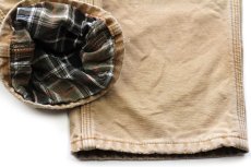 画像7: メキシコ製 carharttカーハート ペンキ飛び＆ダメージ チェック ネルライナー ダック地 ペインターパンツ 茶 フェード W30 L34★ボロ (7)