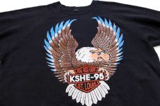 画像3: 80s USA製 KSHE-95 REAL ROCK RADIO ハーレー モチーフ スウェット 黒 フェード XL (3)