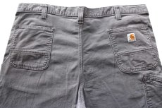 画像5: carharttカーハート ストレッチ ライトダック地 ワークパンツ グレー W42 L30★B (5)