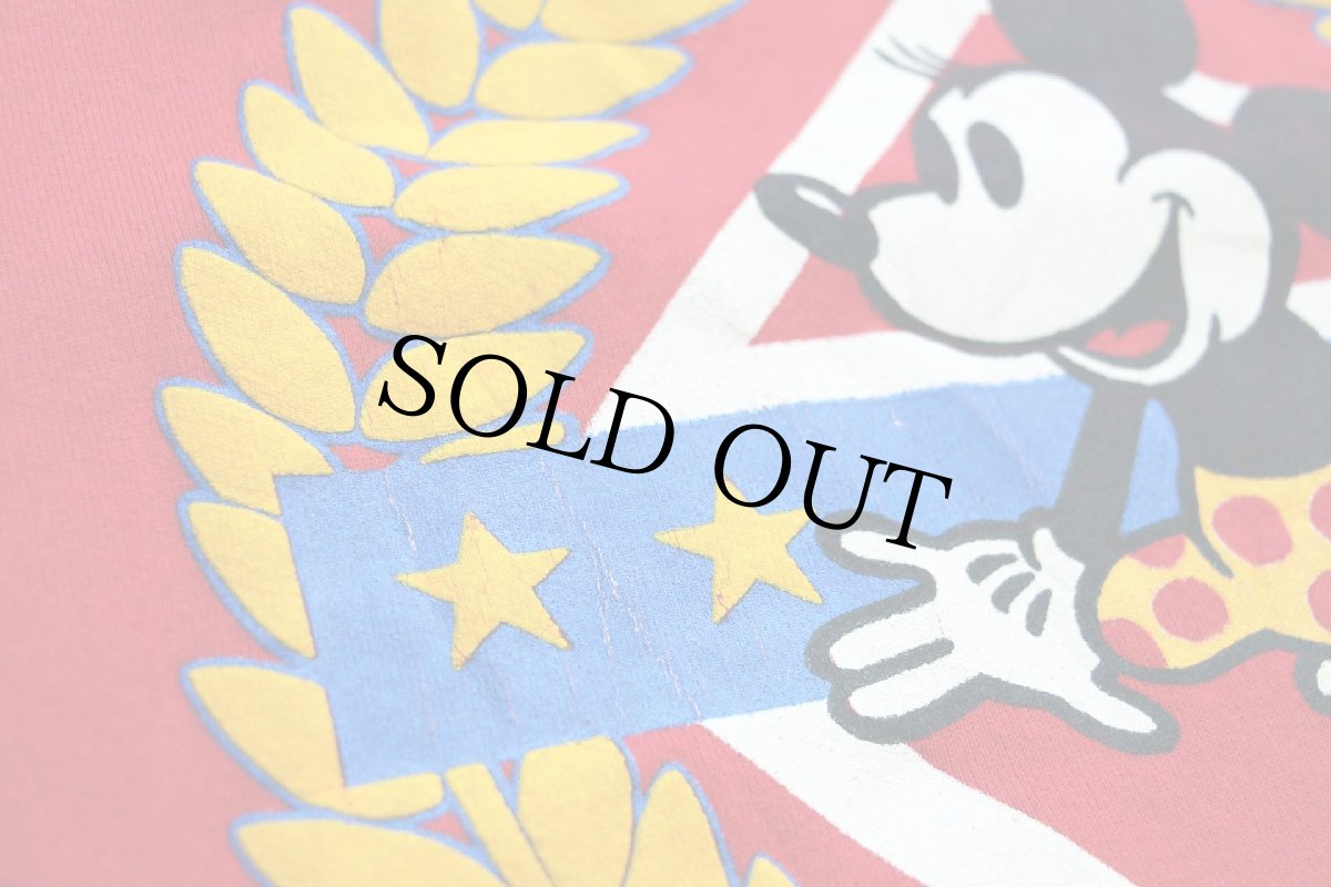 画像4: 80s USA製 Hanes DISNEY ディズニー MINNIE ミニー マウス 発泡プリント スウェット 赤 S (4)