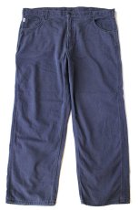 画像2: メキシコ製 carharttカーハート FR NFPA2112 ダック地 ワークパンツ 紺 フェード W42 L30 (2)