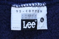 画像4: 90s USA製 Leeリー フラタニティ アップリケ リバースウィーブ スウェット 紺 XL (4)