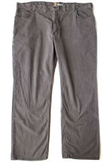 画像2: carharttカーハート ストレッチ ライトダック地 ワークパンツ グレーブラウン W44 L30★A 特大 (2)