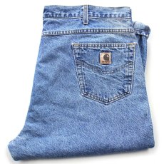 画像1: 00s USA製 carharttカーハート チェック ネルライナー デニムパンツ W42 L32★SDP4366 (1)