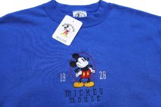 画像3: デッドストック★90s USA製 Disney ディズニー MICKEY MOUSE 1928 ミッキー マウス 刺繍 スウェット 青 M (3)