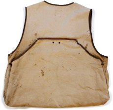 画像2: 90s USA製 carharttカーハート ダック地×コーデュロイ ハンティングベスト 茶 2XL★特大 (2)