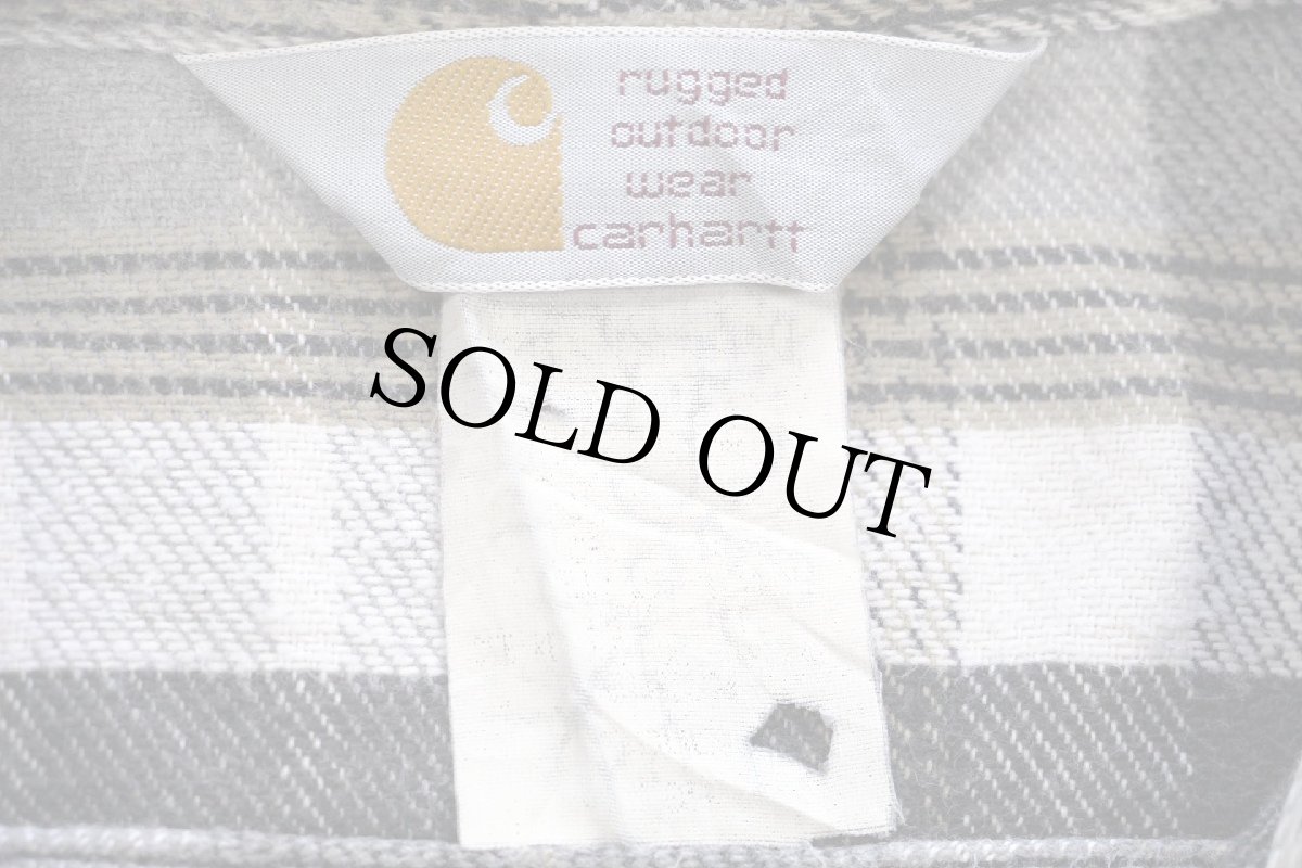 画像4: 90s carharttカーハート チェック コットン フランネルシャツ (4)