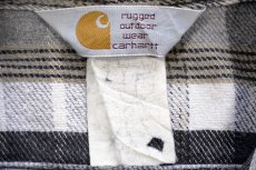 画像4: 90s carharttカーハート チェック コットン フランネルシャツ (4)