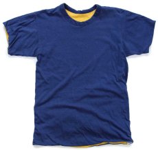 画像7: 70s USA製 Championチャンピオン G.P.H.S. PHYSICAL ED. 染み込みプリント コットン リバーシブルTシャツ 黄×紺 S (7)
