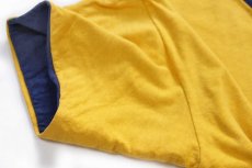 画像6: 70s USA製 Championチャンピオン G.P.H.S. PHYSICAL ED. 染み込みプリント コットン リバーシブルTシャツ 黄×紺 S (6)