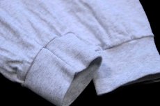 画像6: 90s USA製 NORTH CAROLINA モックネック コットン 長袖Tシャツ 杢ライトグレー L (6)