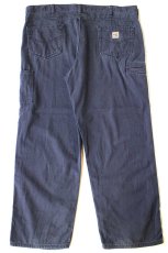 画像3: メキシコ製 carharttカーハート FR NFPA2112 ダック地 ワークパンツ 紺 フェード W42 L30 (3)