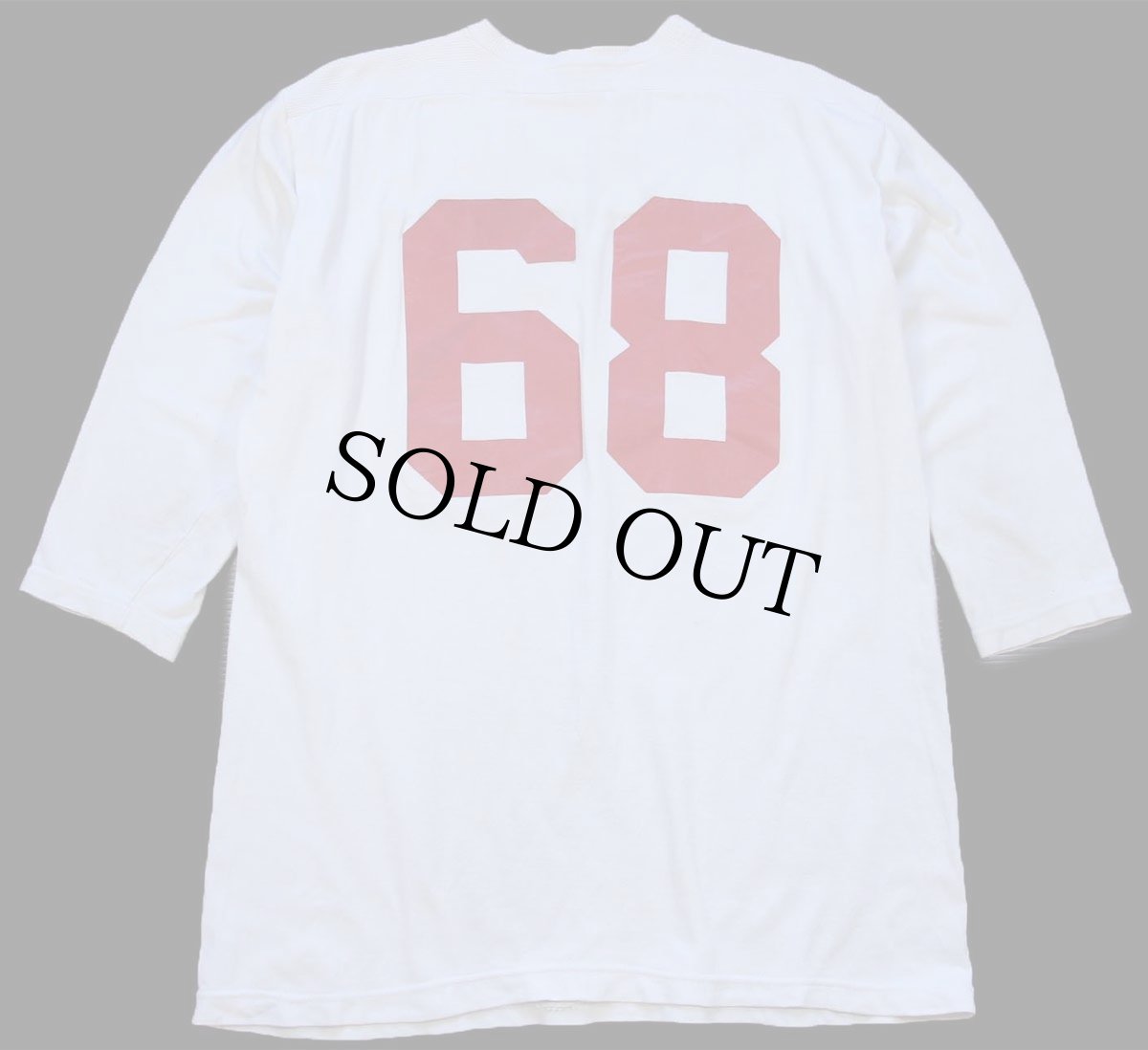 画像2: 60s USA製 Wilson 68 ナンバリング コットン×ナイロン フットボールTシャツ 生成り L (2)