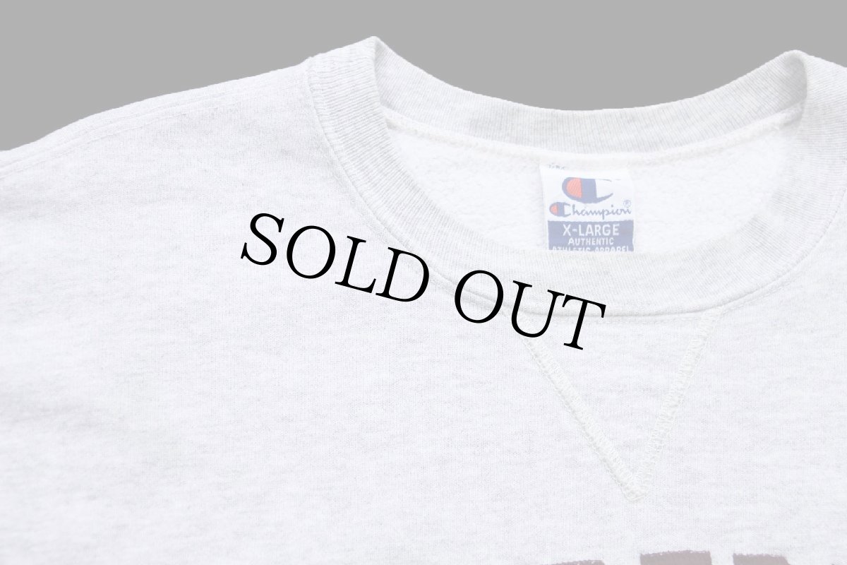 画像5: 90s USA製 Championチャンピオン VIRGINIA TECH アップリケ 前V スウェット 杢グレー XL (5)